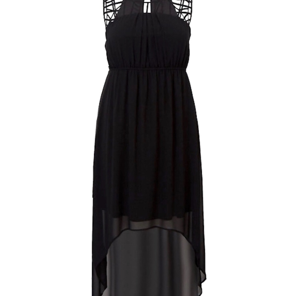 TORRID SIZE 2 HIGH LOW BLACK CHIFFON